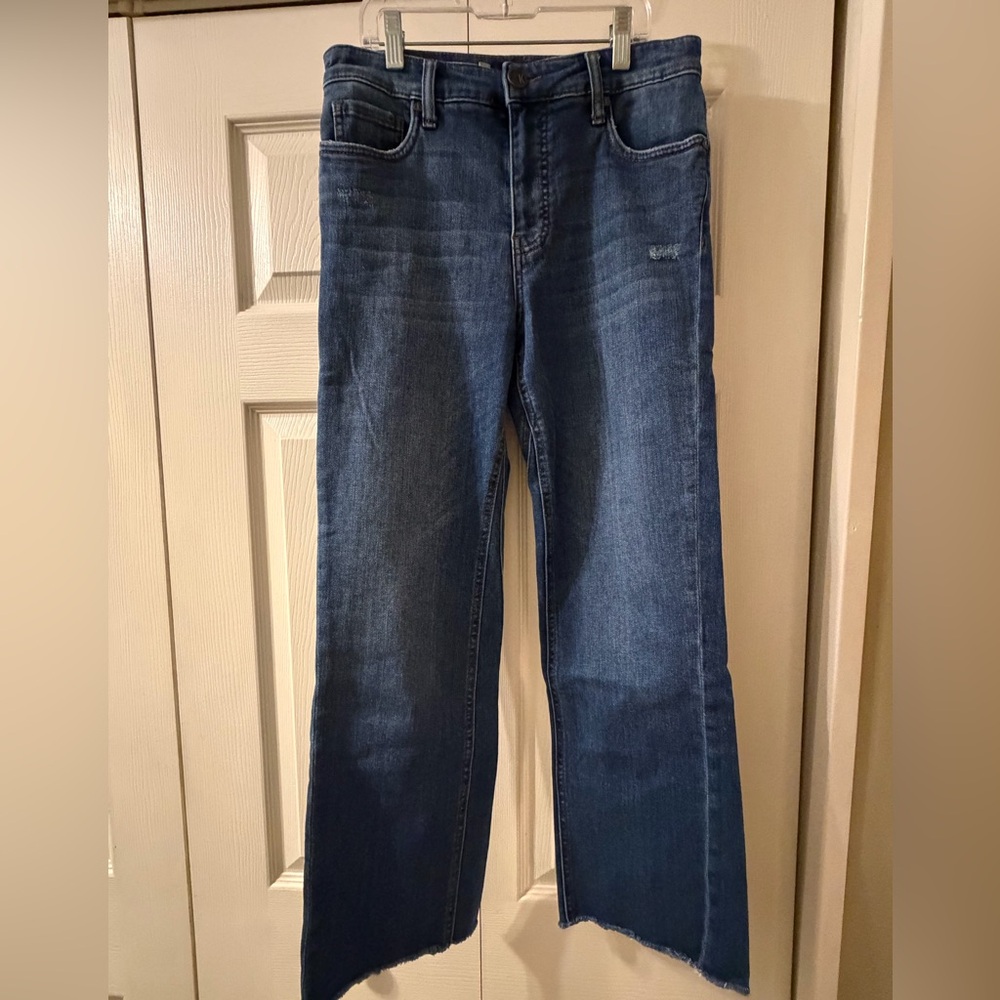 Kut from the Kloth Kelsey Ankle Flare Rough Hem Jeans Size 0